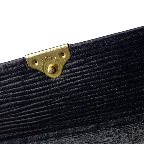VTG 80s. FENDI FF Zucca Monogram Canvas & Leather Trifold Wallet In Black
